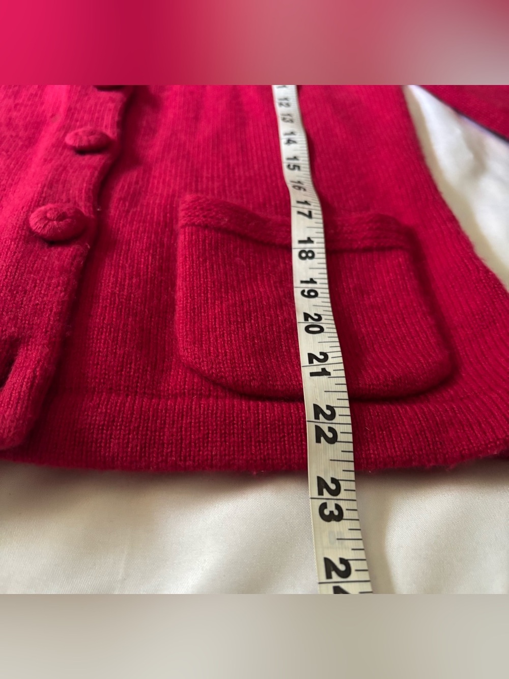 Ellen Tracy Women's SP Vibrant Fuschia Cashmere knit Cardigan Sweater - Picture 12 of 13